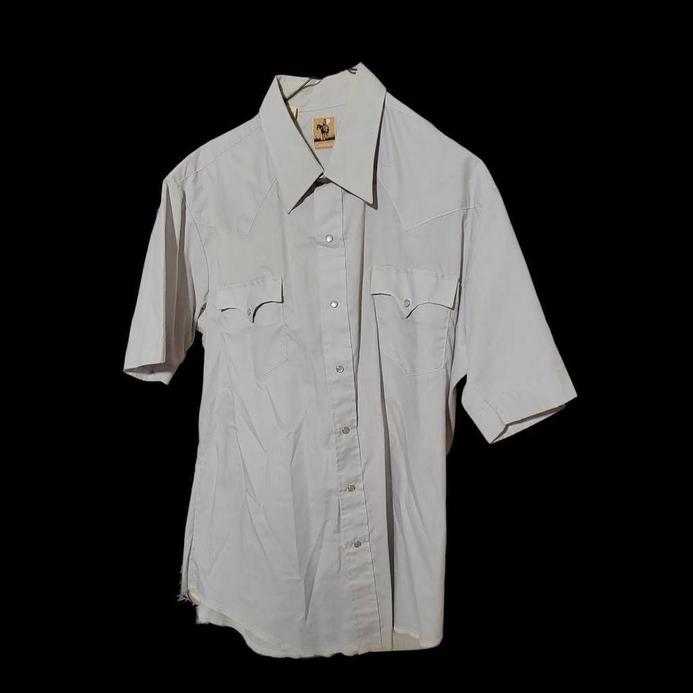 Vintage Cow Hand Brand Pearl Snap Western Cowboy Shirt Size 17. Gray